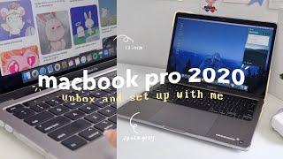 macbook pro 2020 13" unboxing  | accessories + customising