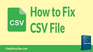 How to Fix CSV File | SimpleAudien