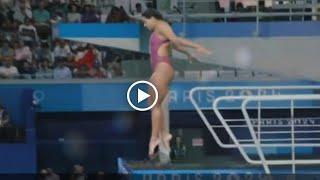 Moment Mexican Diver Aranza Vazquez scores ZERO points with dive branded 'terrible' by BBC