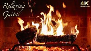 Relaxing Guitar Fireplace Music  Acoustic Instrumental Fireplace Ambience