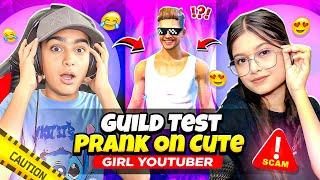 Guild Test Prank On Cute Girl Youtuber ️ - Funniest Match Must Watch  - Free Fire Max