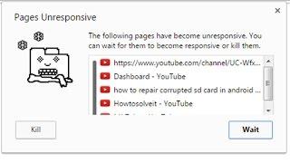 Fix Pages Unresponsive-The following pages have become unresponsive in Google chrome