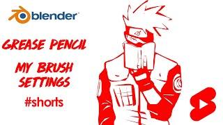 Grease Pencil my brush settings | Blender 3.0 #shorts