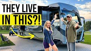 Couple LIVES in this LUXURY MOTORHOME (Full RV Tour) 2023 American Coach Dream 45A