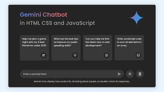 Build A Google Gemini Chatbot in HTML CSS & JavaScript | Chatbot Like ChatGPT and Gemini