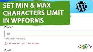 How to Set Minimum & Maximum Characters Limit on a Text Form Field in WPForms using Code and Limit