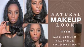 Natural Makeup Look with the MAC Studio Radiance Foundation on Dark Skin-NW50