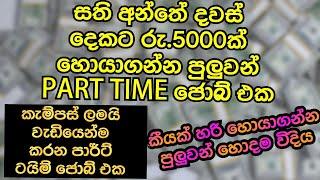 සතිඅන්තේ දවස් දෙක පාර්ට් ටයිම් ජොබ් එකක් කරලා රු:5000ක් හොයමුද|part time jobs in Sri Lanka #parttime