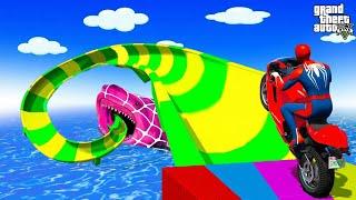 GTA 5 SPIDERMAN Water Slides WHIRIPOOL - GTA 5 SPIDERMAN Takes On WATER RAGDOLLS