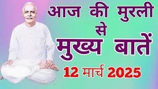 आज की मुरली से मुख्य बातें:12 मार्च 2025 Aaj ki Murli se main points:12 March 2025 Today's Murli