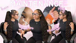 MAINTENANCE mini vlog | Come with me to get my LashesNailsHair done+ more !