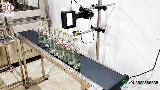 Automatic Batch Coding : Price, Date, Batch no printing on Glass Bottle