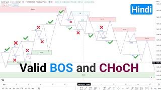 How To Identify Vailid BOS and CHOCH | Difference between BOS and CHoCH | Explain in Hindi | SMC