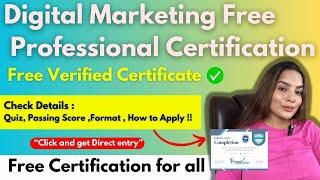 Digital Marketing Professional Certification for 2025 | Digital Marketing Free Certificate