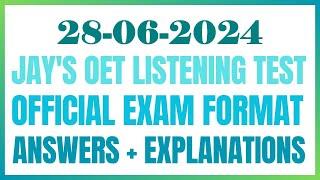 OET LISTENING TEST 28.06.2024 #oet #oetexam #oetnursing #oetlisteningtest