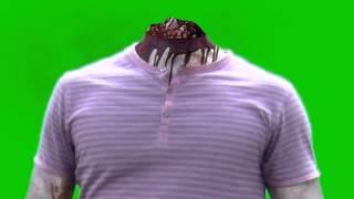 Green screen zombie shoot head