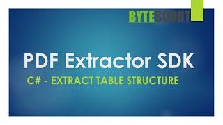 PDF Extractor SDK - C# - Extract Table Structure