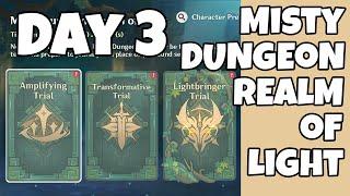 Misty Dungeon: Realm of Light Day 3 | Amplifying Trial | Transformative Trial | Lightbringer Trial