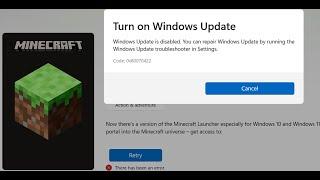 Fix Minecraft Launcher Not Installing Error Code 0x80070422 Turn On Windows Update Microsoft Store