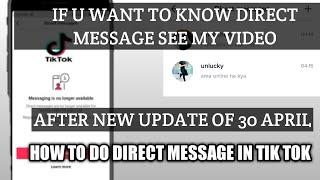 HOW TO DO DIRECT MESSAGE IN TIK TOK UNDER 16 YEARS part 1