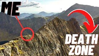 Hiking the Most DANGEROUS Path to the Top of Wales | Climbing Crib Goch, Snowdon Solo