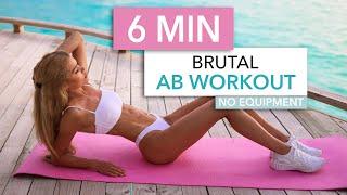 6 MIN BRUTAL AB WORKOUT - intense sixpack workout, short and sweet / No Equipment I Pamela Reif