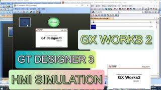 How to connect mitsubishi PLC GX works 2 with GOT2000 HMI GT simulator