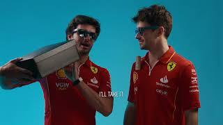 What's in the box? Take a peek with @carlossainz  and @charles_leclerc