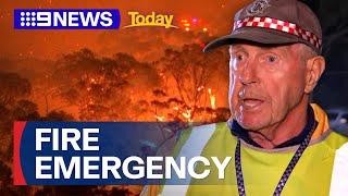 Warning as out-of-control bushfire burns near homes in Melbourne's east | 9 News Australia