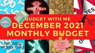 Budget With Me - December 2021 Monthly Budget - Mid Week Money - Showing the numbers for this month.