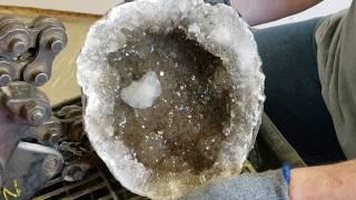 Cracking 4 large fabulous Keokuk Geode site finds