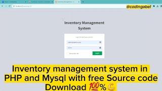 Inventory management system in PHP and Mysql with free Source code  Download 