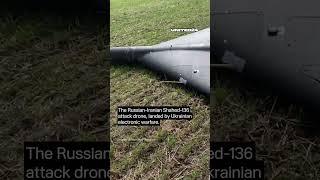 The Russian-Iranian Shahed-136 attack drone, landed by Ukrainian electronic warfare #warinukraine