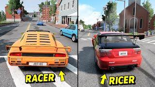 Different types of players in BeamNG