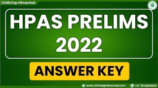 HPAS Prelims 2022 Answer Key || HPAS Prelims