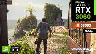 Uncharted 4: A Thief's End: RTX 3060 12 GB + Ryzen 9 5900X (1080p Ultra DLSS On/Off)