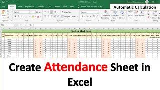 How To Create Simple and Attractive Student Attendance Sheet in Excel | Formula to Calculate Total