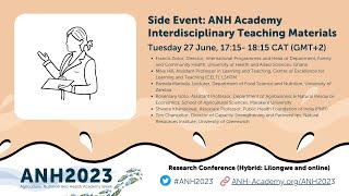 ANH2023 Research Conference: ANH Academy Interdisciplinary Teaching Materials