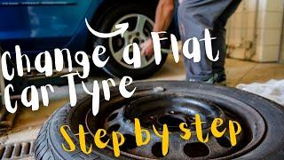 How to Change a Tire | Change a flat car tire step by step | Car stepney change yourself