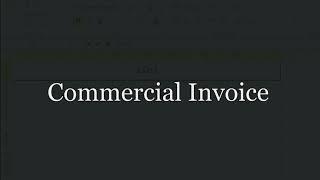 Commercial Invoice And Packing list in Excel