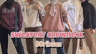 SHOPEE HAUL CREWNECK / SWEATER OVERSIZE 80ribuan !!