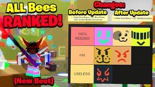 I Ranked ALL Bees After The New Update in Bee Swarm Simulator! (BEST to WORST Bees 2024 Edition)