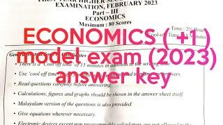 Plus one economics model exam ( 2023 ) question papper discussion