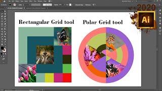 Adobe illustrator class 35 rectangular grid tool and polar grid tool Urdu/ Hindi