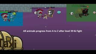 All animals progress from A to Z after lvl 39 (Evoworld)