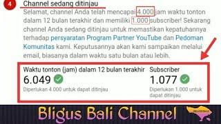 1000 SUBS. dan 6000 JAM TAYANG Bligus Bali Channel | BBChannel | MEMENUHI SYARAT