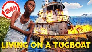 Surviving Solo on a Tugboat Base for 24 Hours?! (The Tugboat Story)