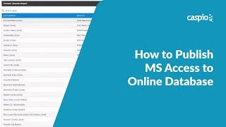 Publishing MS Access to an Online Database