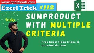 How To Use Sumproduct With Multiple Criteria || Sum values in matching columns and rows