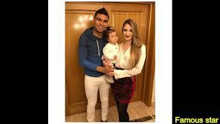 football player Casemiro and his wife Anna Mariana And his daughter